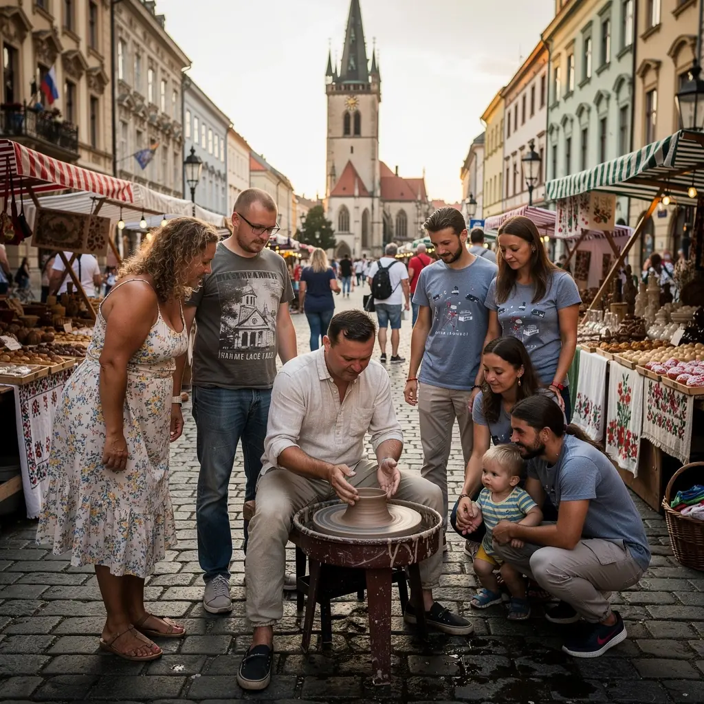 A winding heritage trail marked with informative signs, leading through a charming village rich in history and culture.